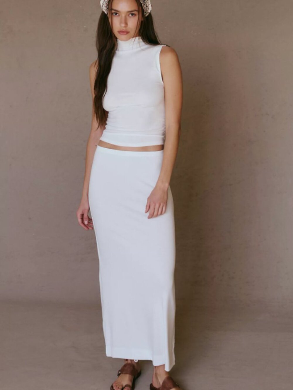 Free-est By Free People Women's Good Feels Skirt/Top Set In Neutral - L NWT - Picture 2 of 6